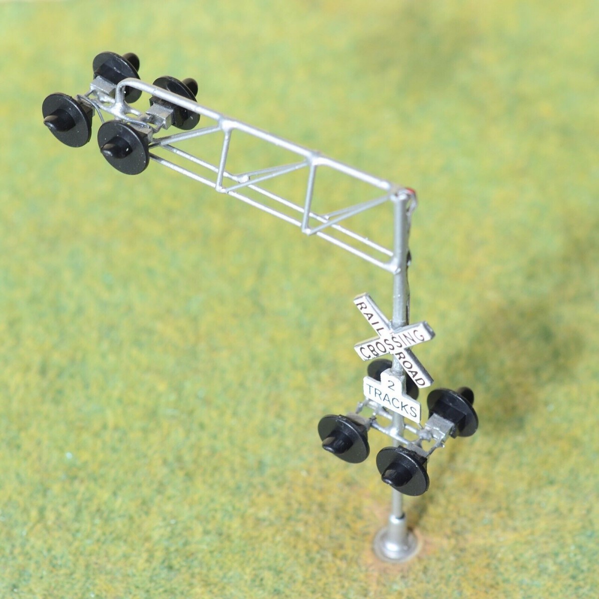 O Scale Model Railroad Cantilever Grade Crossing Signal With Gate Arm - Brass #C48