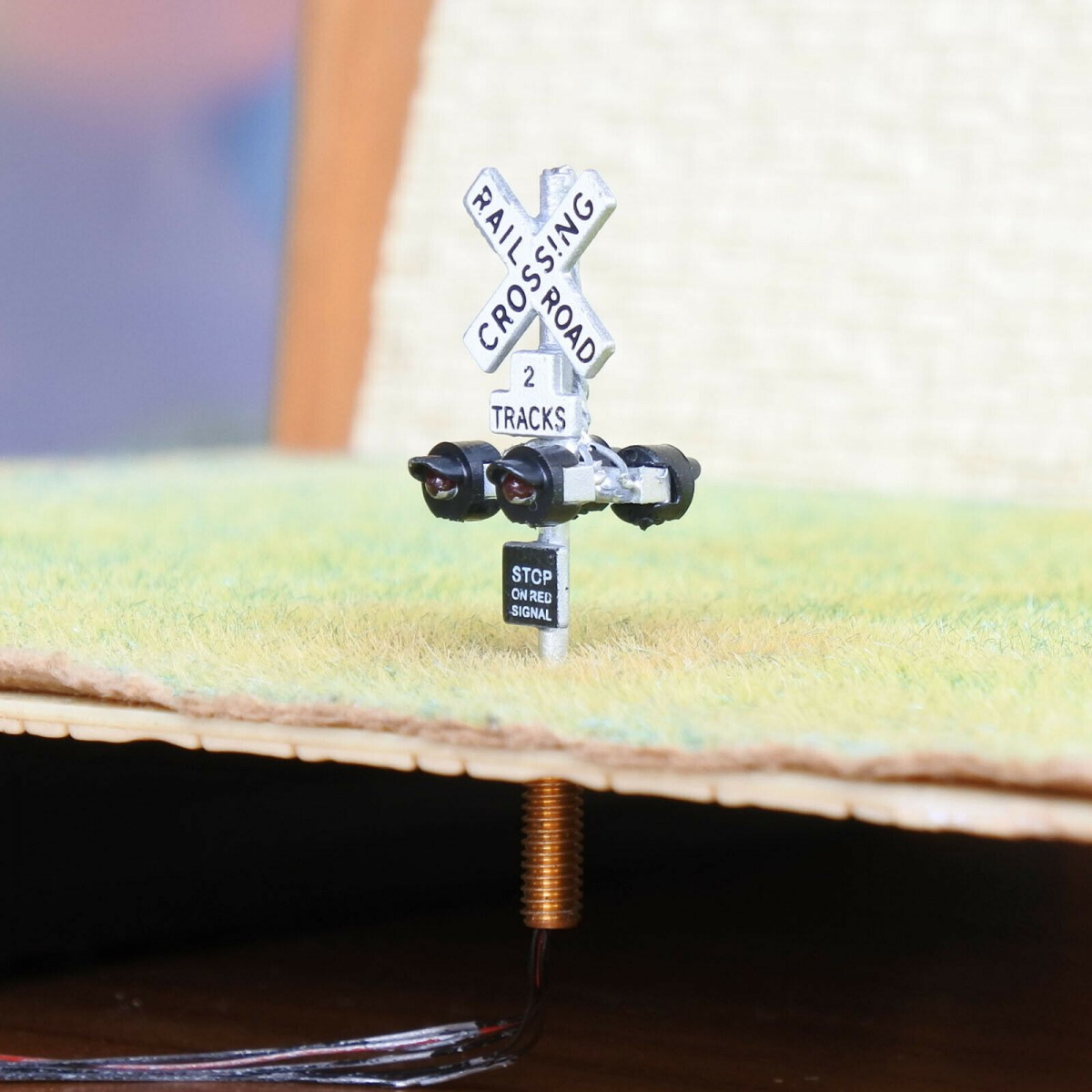 2 X HO Scale Railroad Crossing Signal Light One Target With Flashing R - Foto 6